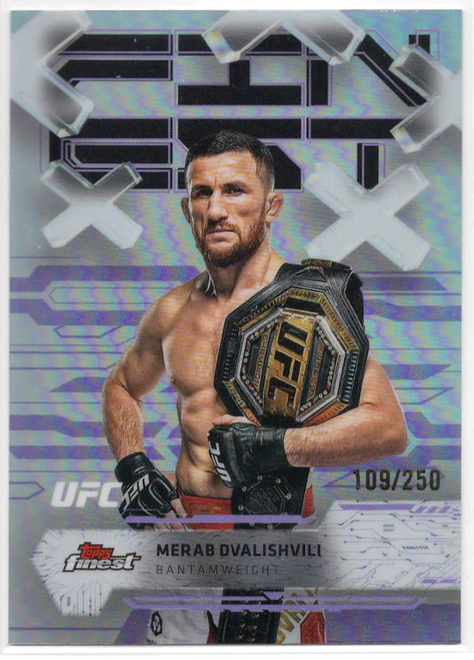 UFC - 2025 Topps Finest - Merab Dvalishvili - Serialized Purple Refractor - 109/250 - #36 - Mint