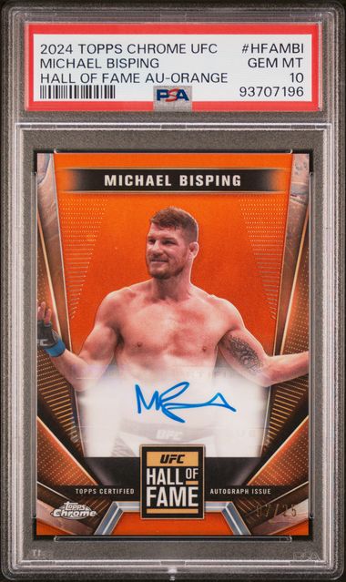 UFC - Topps Chrome Hall of Fame - Michael Bisping - AUTOGRAPHED and SERIALIZED Orange Refractor - 16/25 -  #HFA-MBI - PSA 10 - GEM MINT