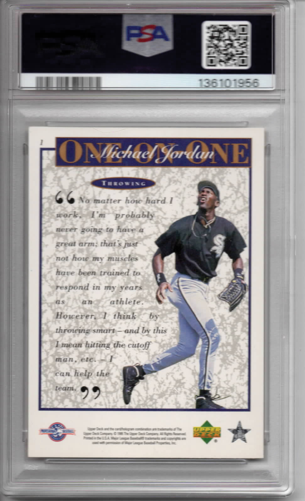 MLB - 1995 Upper Deck Minor League - Michael Jordan One on One - #1 - NM - PSA 7