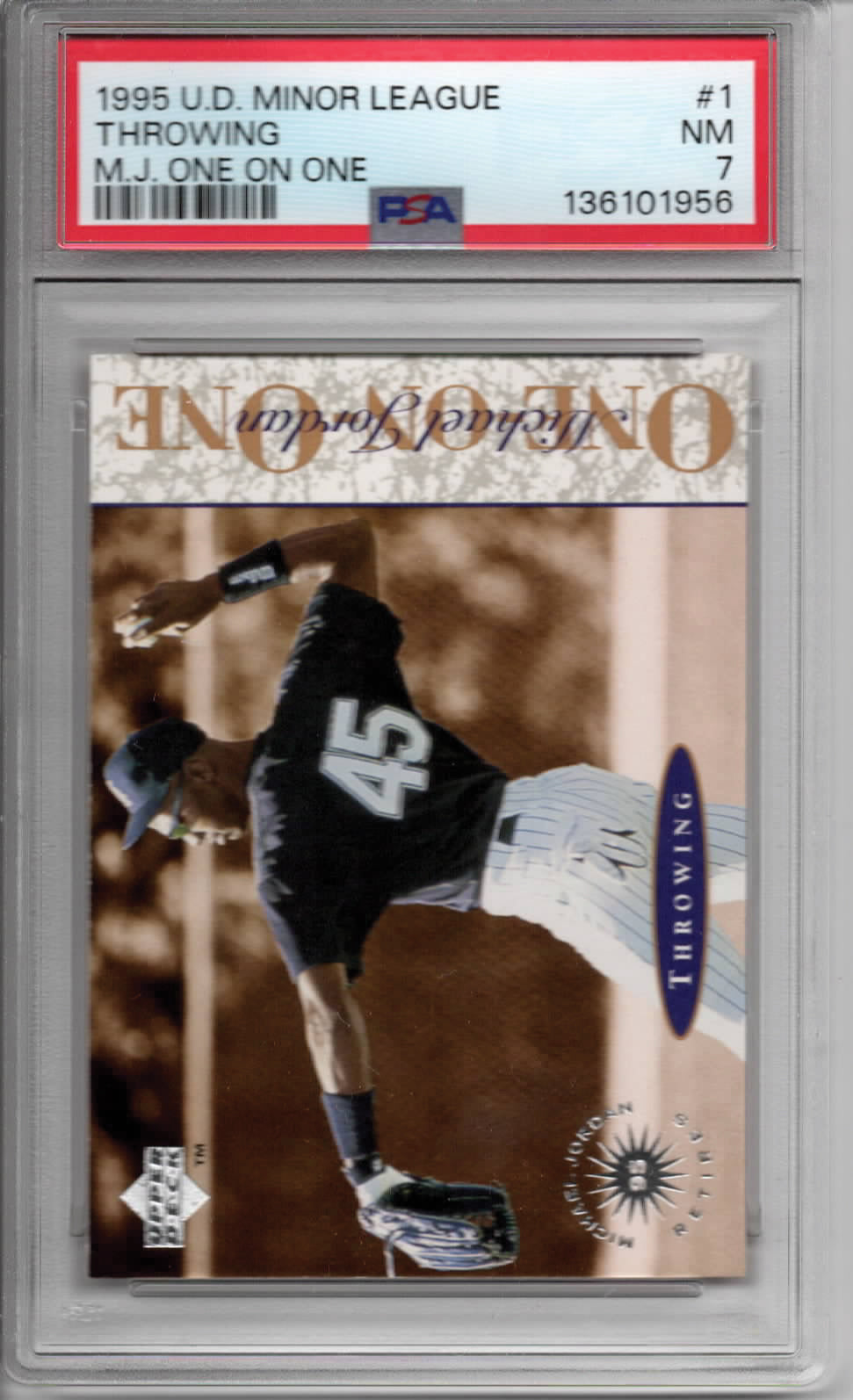 MLB - 1995 Upper Deck Minor League - Michael Jordan One on One - #1 - NM - PSA 7