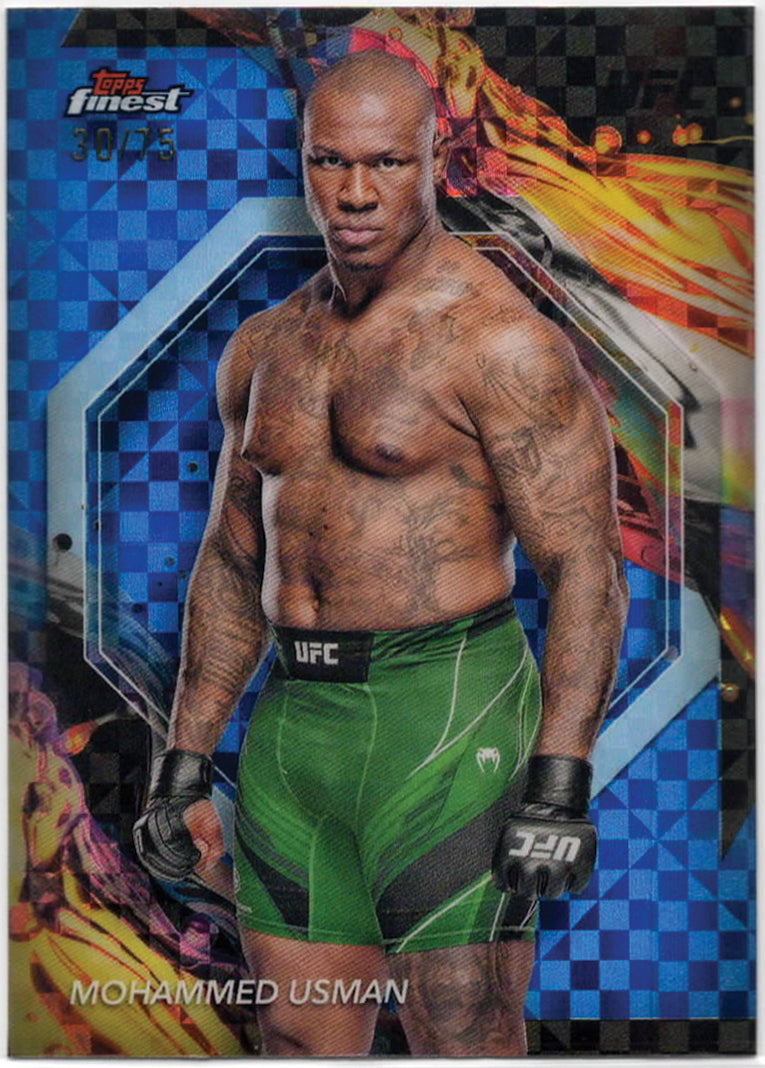 UFC - 2024 Topps Finest - Mohammed Usman - Blue Checkered /75 - #119 - NM/M
