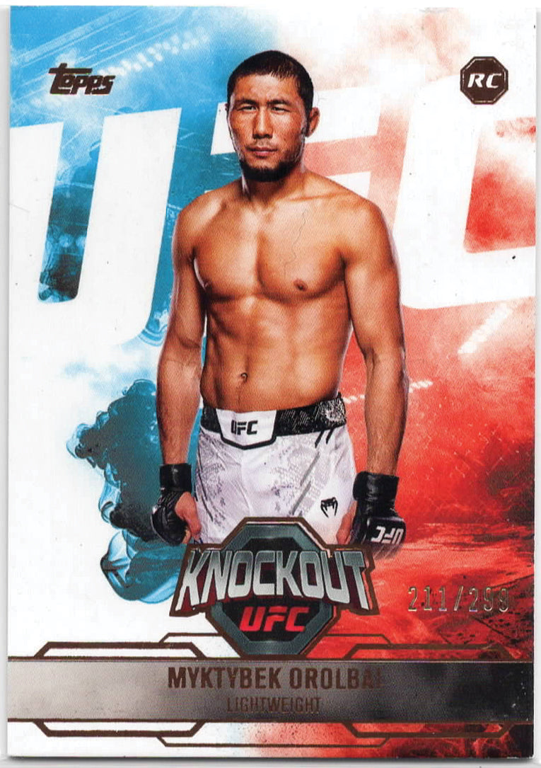 UFC - 2025 Topps Knockout - Myktybek Orolbai - Base Orange SERIALIZED ROOKIE - 211/299 - #24 - NM