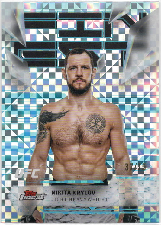 UFC - 2025 Topps Finest - Nikita Krylov - Serialized Checkerboard Refractor /75 - #135 - NM/M