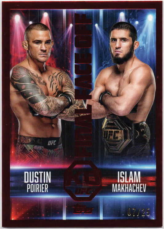 UFC - 2025 Topps Knockout - Final Face Off: Dustin Poirier and Islam Makhachev /25 - #FF-1 - NM