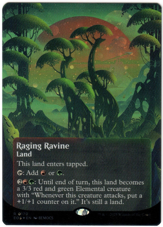 Magic the Gathering - Raging Ravine Borderless Galaxy Foil - RARE - Edge of Eternities - Mint
