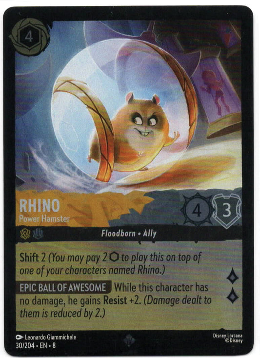 Lorcana - Rhino - Power Hamster COLDFOIL - 30/204 - SUPER RARE - Reign of Jafar - Mint/Near Mint