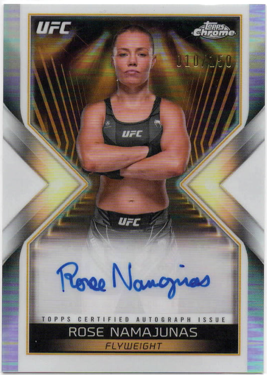 UFC - 2024 Topps Chrome - Rose Namajunas SERIALIZED AUTO - 10/150 - #MEA-RNA - Mint