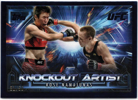 UFC - 2025 Topps Knockout - Rose Namajunas - Knockout Artist Blue SERIALIZED - 31/50 - #KA-21 - Near Mint/Mint