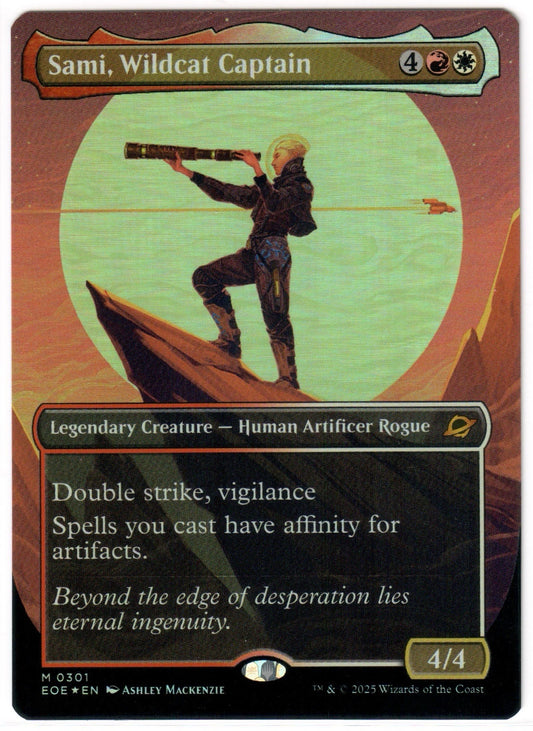 Magic the Gathering - Sami, Wildcat Captain Borderless Foil - MYTHIC - Edge of Eternities - Mint