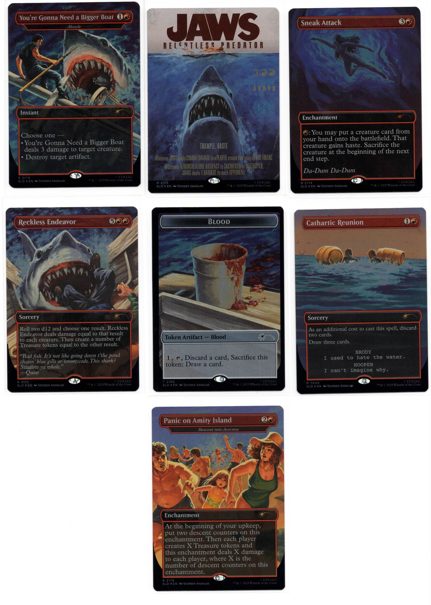 Secret Lair x Jaws: Terror of Amity Island  RAINBOW FOIL - Unsealed, Complete Set