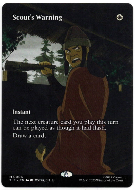 Magic the Gathering - Scout's Warning Borderless - #6 - MYTHIC - Avatar TLE - Mint