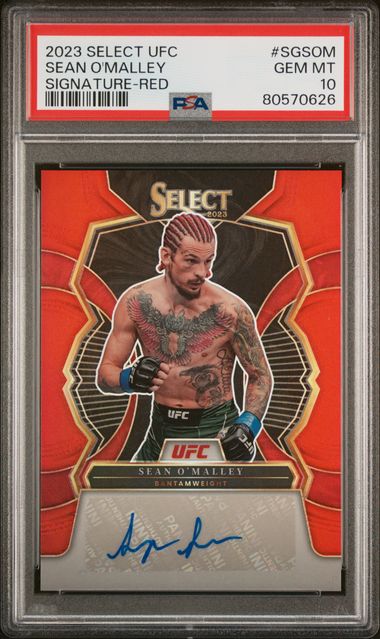 UFC - 2023 Panini Select - Sean O'Malley - AUTOGRAPHED and SERIALIZED Red - 37/99 -  #SG-SOM - PSA 10 - GEM MINT