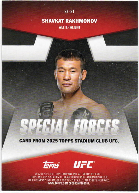 UFC - 2025 Stadium Club - Shavkat Rakhmonov - Special Forces - #SF-21 - NM/M