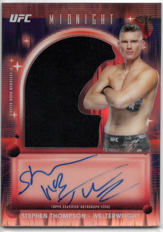 UFC - 2025 Topps Midnight - Stephen Wonderboy Thompson - SERIALIZED RELIC AUTOGRAPH (49/75) - #VRA-ST - NM/M