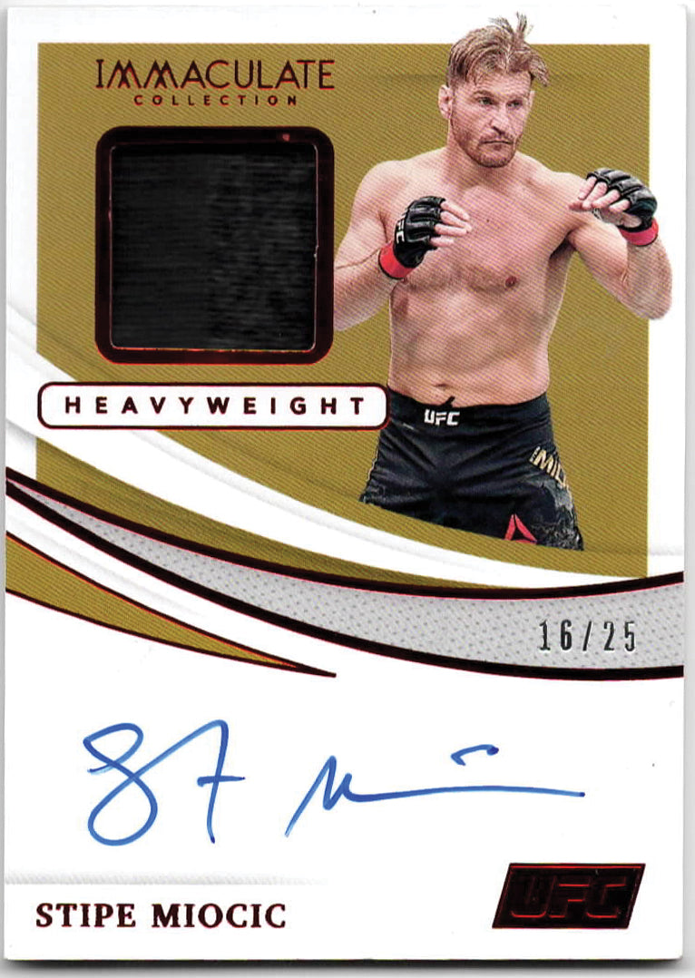 UFC - 2021 Panini Immaculate - Stipe Miocic - ON CARD AUTOGRAPH, RELIC, and SERIALIZED - 16/25 - #MA-SMC - NM