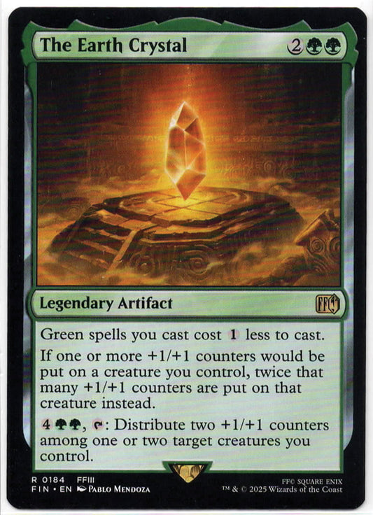 Magic the Gathering - The Earth Crystal NON-FOIL - 184 - RARE - Final Fantasy - Mint