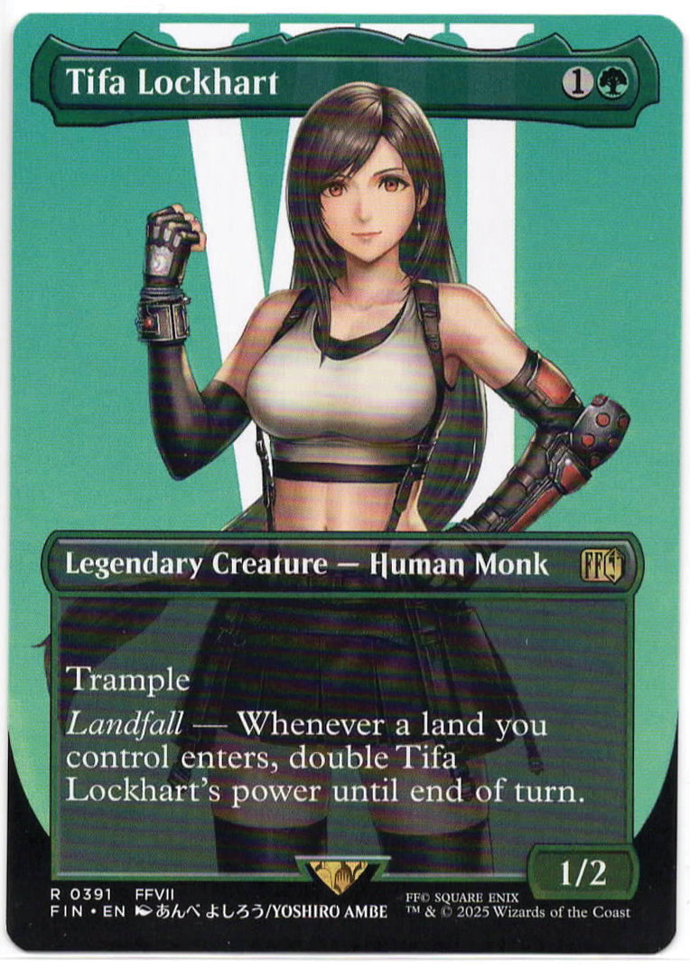 Magic the Gathering - Tifa Lockhart Borderless - RARE - Final Fantasy - #391 - Mint