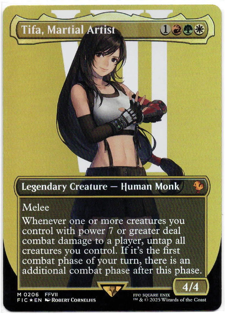 Magic the Gathering - Tifa, Martial Artist Borderless FOIL - MYTHIC - Final Fantasy - #206 - Mint