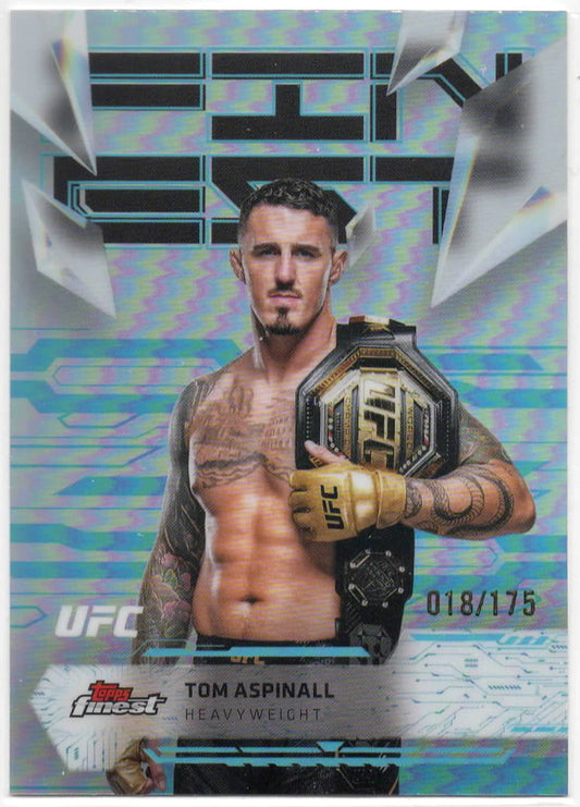 UFC - 2025 Topps Finest - Tom Aspinall - Serialized Blue Refractor - 18/175 - #120 - Mint