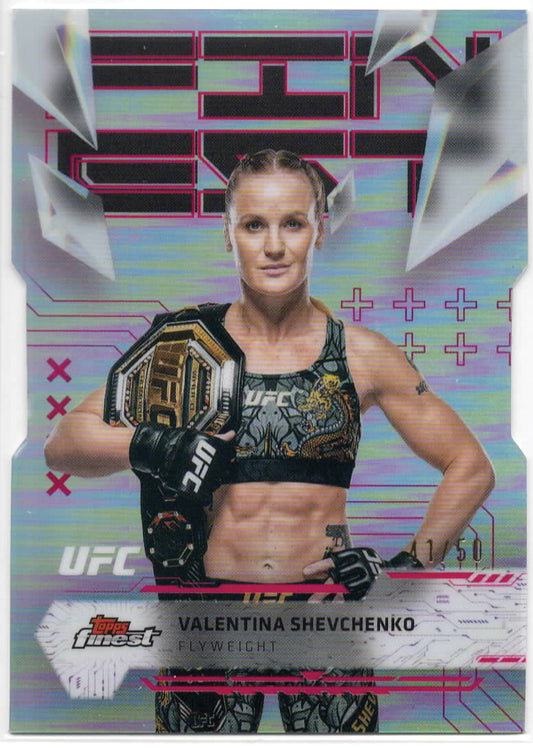 UFC - 2025 Topps Finest - Valentina Shevchenko - Serialized Die-Cut - 41/50 - #174 - Mint