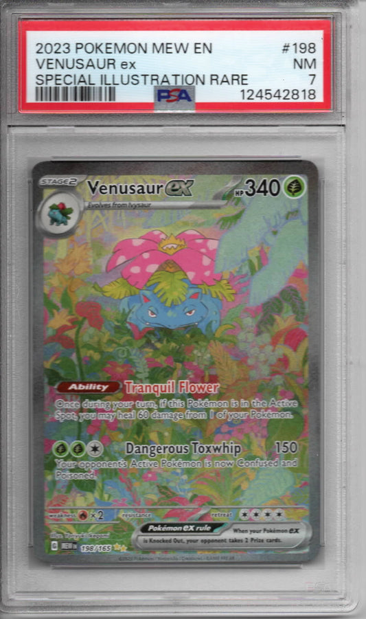 Pokemon TCG - Venusaur ex - SV 151 - #198/165 - Near Mint - PSA 7